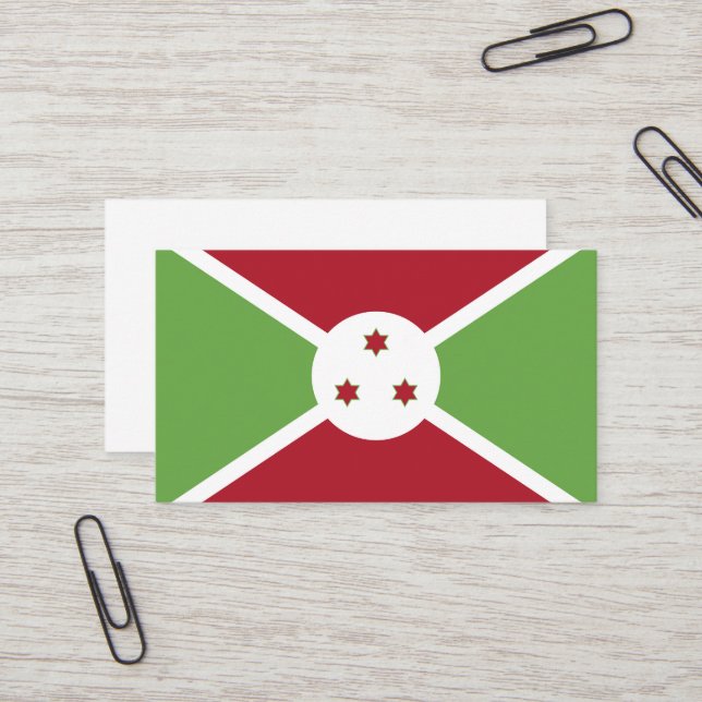 Carte De Visite Drapeau du Burundi (Devant/Arrière en situation)