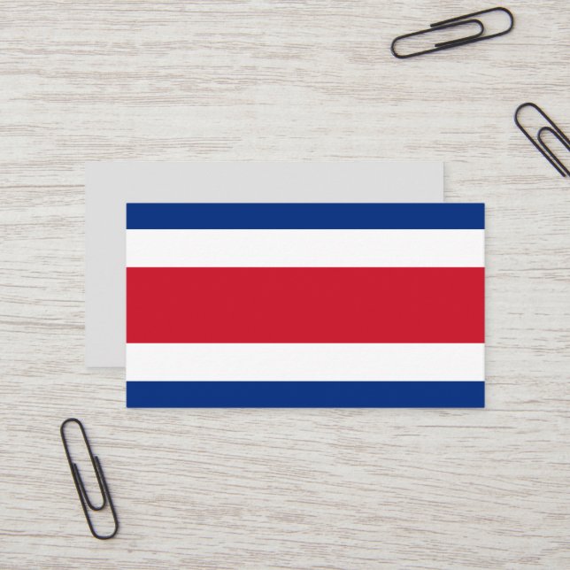 Carte De Visite Drapeau du Costa Rica (Devant/Arrière en situation)