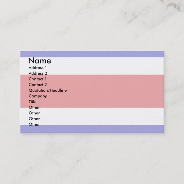 Carte De Visite Drapeau du Costa Rica (Devant)