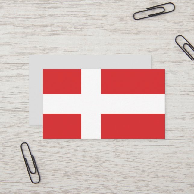 Carte De Visite Drapeau du Danemark (Devant/Arrière en situation)
