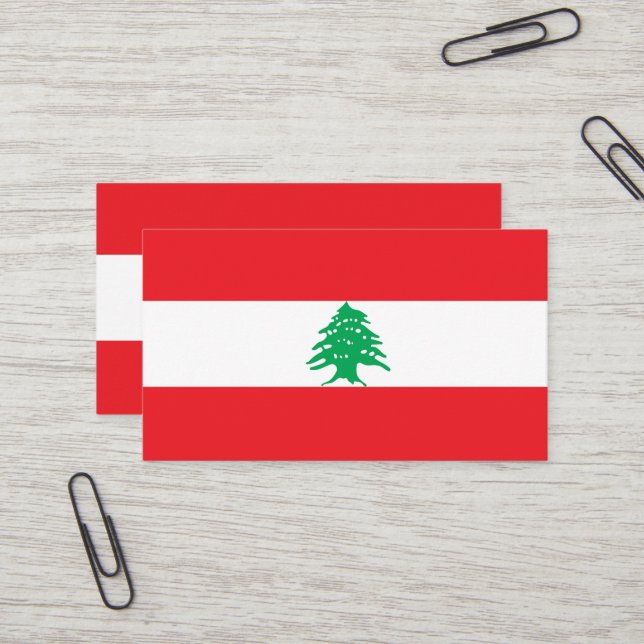 Carte De Visite Drapeau du Liban (Devant/Arrière en situation)