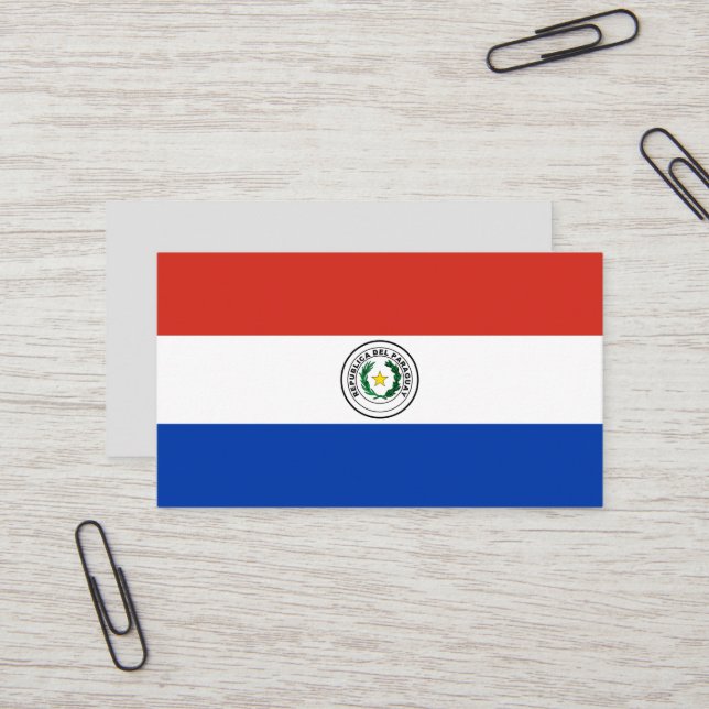 Carte De Visite Drapeau du Paraguay (Devant/Arrière en situation)