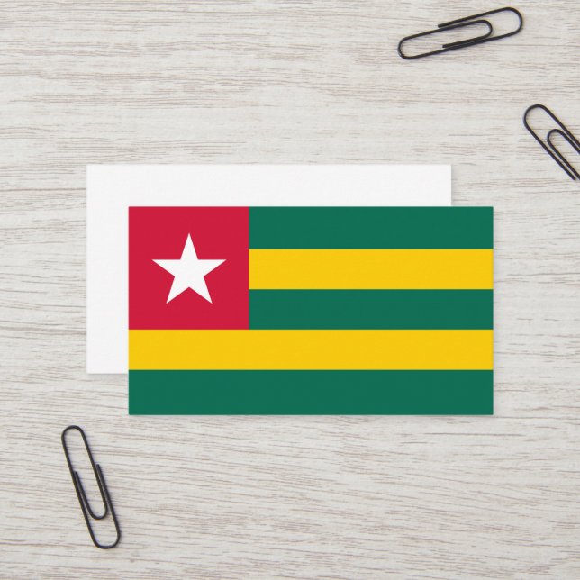 Carte De Visite drapeau du Togo (Devant/Arrière en situation)