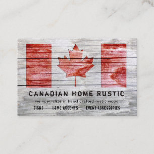 Carte De Visite Drapeau en bois rustique canadien de Canad de