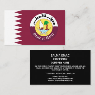 Carte De Visite Drapeau et emblème du Qatar