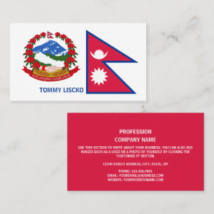 Carte De Visite Drapeau et emblème népalais, Drapeau du Népal