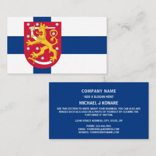 Carte De Visite Drapeau finlandais et armoiries, Drapeau finlandai