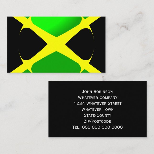 Carte De Visite Drapeau Jamaïcain (Devant / Derrière)