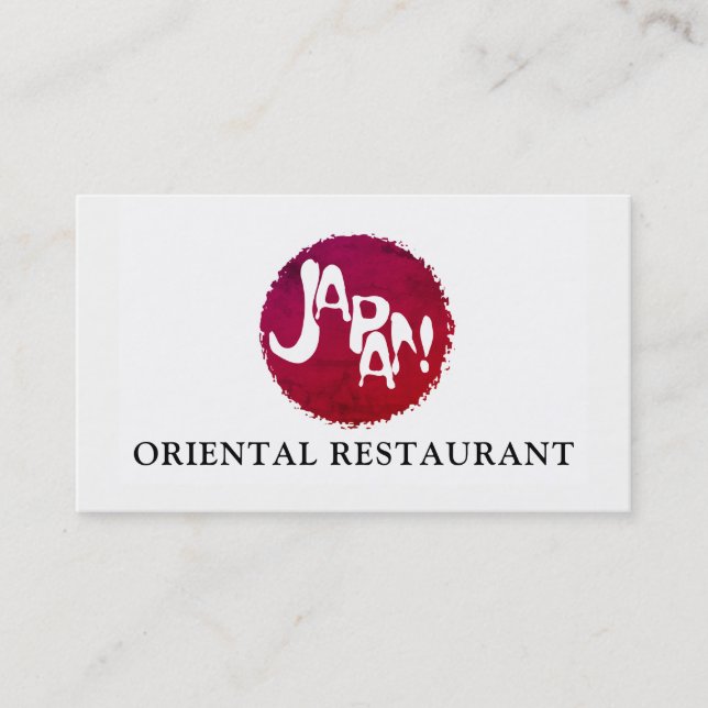 Carte De Visite Drapeau japonais, Restaurant oriental (Devant)