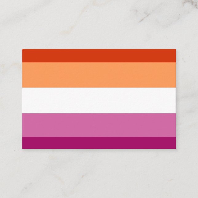 Carte De Visite Drapeau lesbien (Devant)