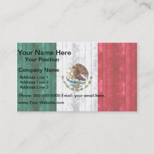 Carte De Visite Drapeau mexicain en bois