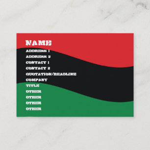 Carte De Visite Drapeau rouge, noir et vert