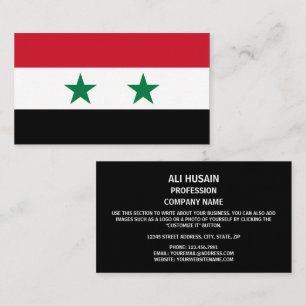 Carte De Visite Drapeau syrien, Drapeau de Syrie
