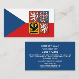 Carte De Visite Drapeau tchèque et armoiries de la République tchè
