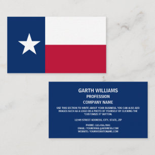 Carte De Visite Drapeau texan, Drapeau du Texas
