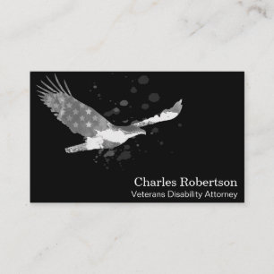 Carte De Visite *~* Drapeau USA American Eagle Grey Gris sur Noir