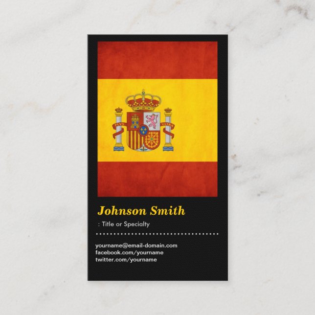 Carte De Visite Drapeau vintage Grunge Espagne - Bandera de España (Devant)