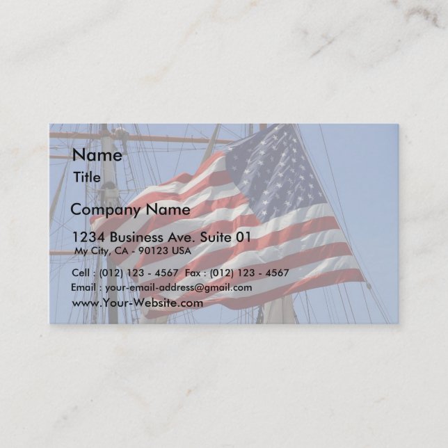 Carte De Visite Drapeaux américains (Devant)