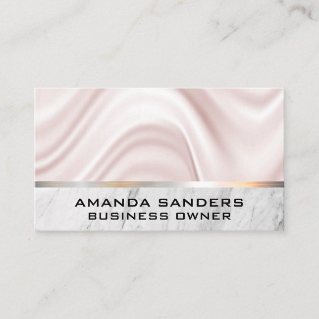 Carte De Visite Draperie de soie | Découpe en marbre (Devant)