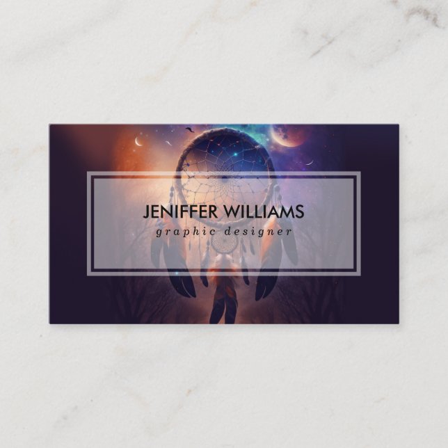 Carte De Visite Dreamcatcher dans la forêt (Devant)