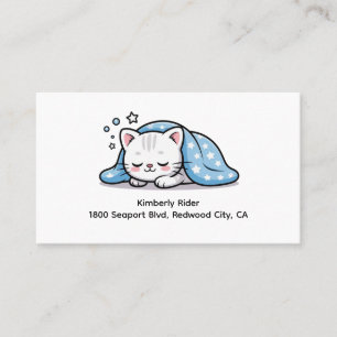 Carte De Visite Dreamy Kitty Under the Stars