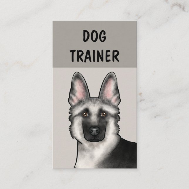 Carte De Visite Dresseur de chiens berger allemand argenté Service (Devant)