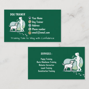 Carte De Visite Dresseur de chiens minimaliste Personnalisable