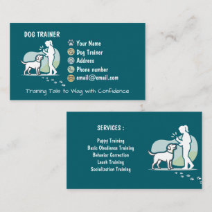 Carte De Visite Dresseur de chiens minimaliste Personnalisable