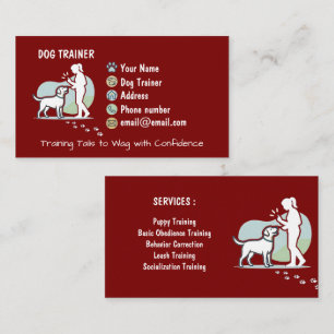 Carte De Visite Dresseur de chiens minimaliste Personnalisable