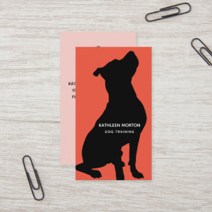 Carte De Visite Dresseur de chiens silhouette noire