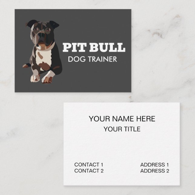 Carte De Visite Dresseur de Pitbull (Devant / Derrière)