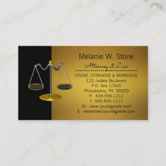 Carte De Visite Droit juridique professionnel Avocat Scales de jus