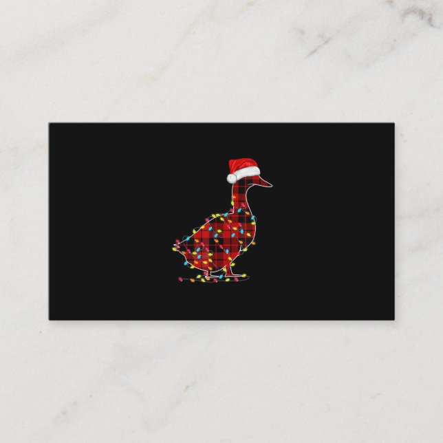 Carte De Visite Drôle Canard Noël Rouge clair Panier Correspondanc (Devant)