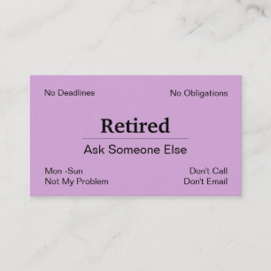 Carte De Visite Drôle De Retraite D'Entreprise
