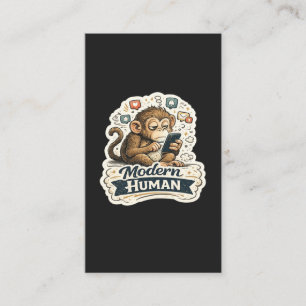 Carte De Visite Drôle de Singe Humain Moderne Smartphone Réseaux S
