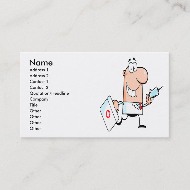 Carte De Visite drôle docteur doc sur le dessin animé (Devant)