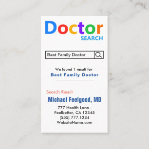 Carte De Visite Drôle Docteur Recherche Publicité 