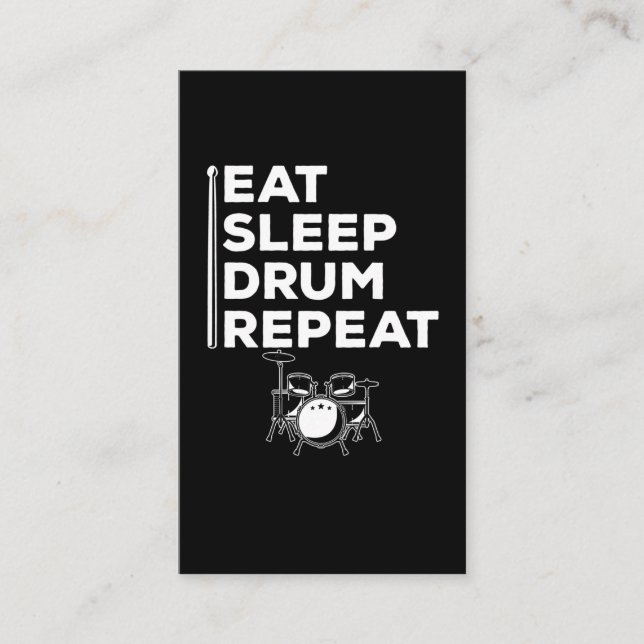 Carte De Visite Drôle Drummer Music Loover Drumming (Devant)