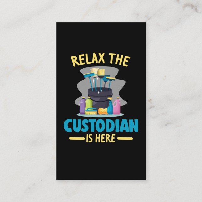 Carte De Visite Drôle Gardien de l'école Nettoyage Janitor Caretak (Devant)