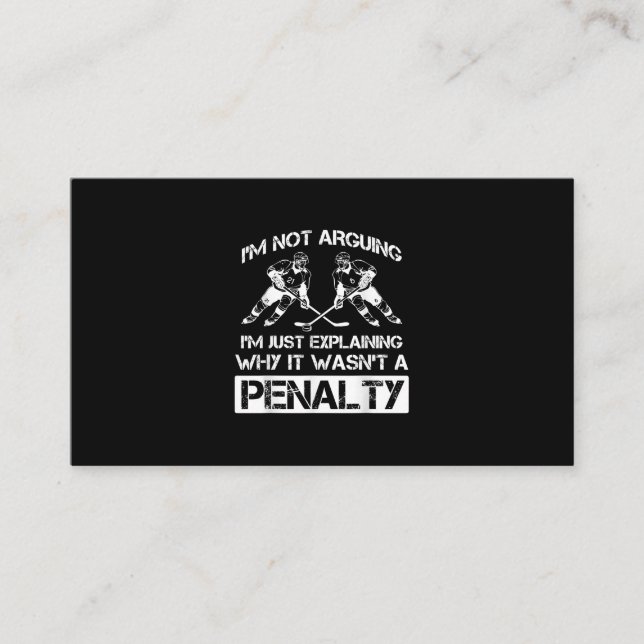 Carte De Visite Drôle joueur de hockey sur glace discutant de la p (Devant)