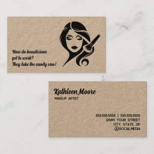 Carte De Visite 💄 Drôle maquillage Beauticier Kraft