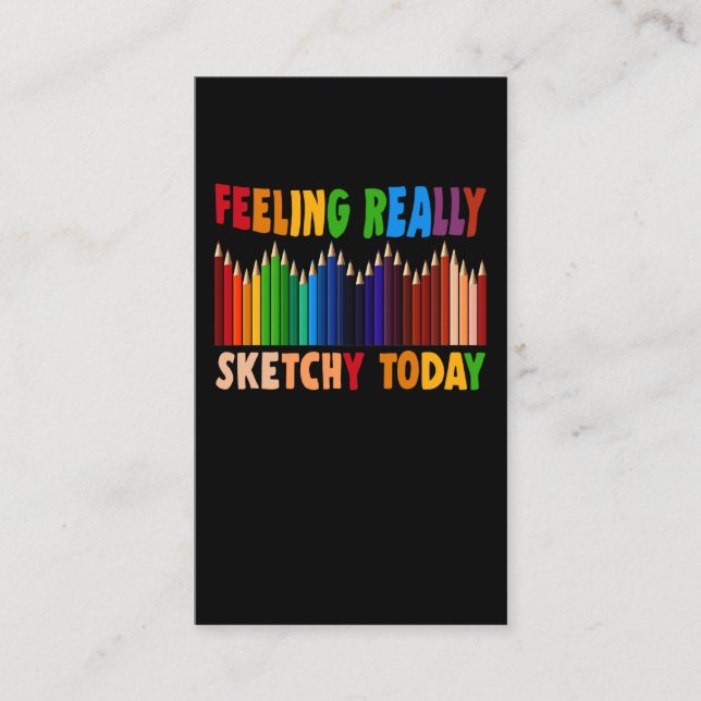 Carte De Visite Drôle Peintre de crayon Peinture Humour d'esquisse (Devant)