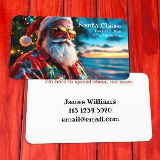 Carte De Visite Drôle Père Noël Hawaiian
