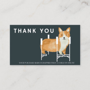 Carte De Visite Drôle plus heureux que Corgi Merci Petite entrepri