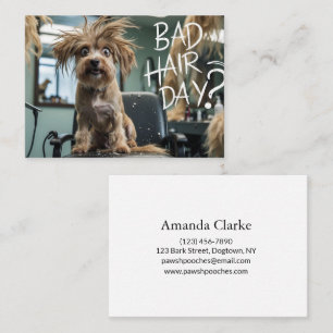 Carte de visite drôle pour toilettage de chien – “