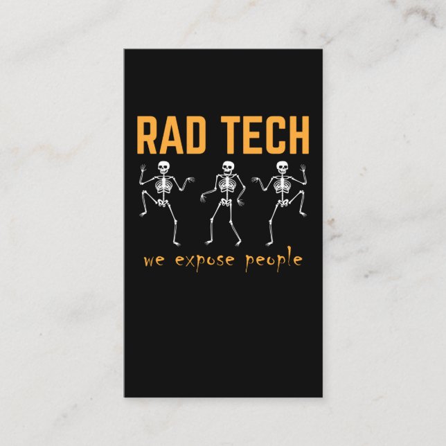 Carte De Visite Drôle Radiologue Skeletons Radiologie Xray (Devant)