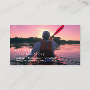 Carte De Visite Drôle Retraité, Kayaking Sunset, DO-IT-YOURSELF Ga
