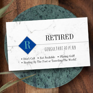 Carte De Visite Drôle Retraité, Marbre blanc, do-it-yourself