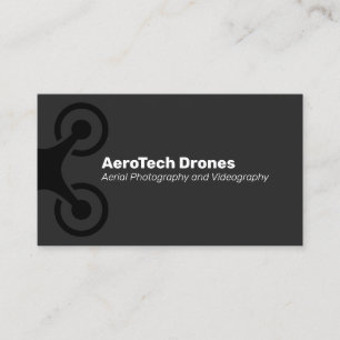 Carte De Visite Drone Aerial Photographie et Vidéographie Noir