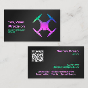 Carte De Visite drone aérien UAV QR